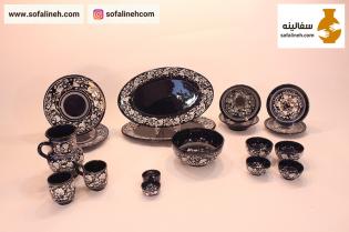 سرویس پلوخوری سفالی دو نفره  طرح نقاشی
